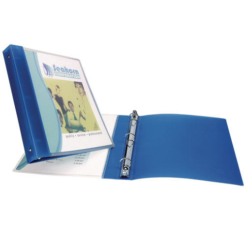 Picture of Flexible View Binder with Round Rings, 3 Rings, 0.5" Capacity, 11 x 8.5, Blue