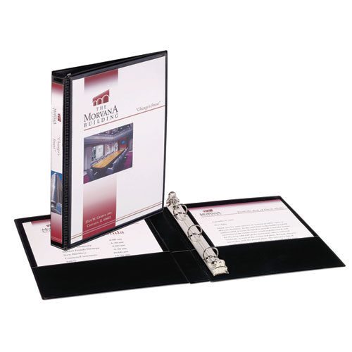 Picture of Mini Size Durable View Binder with Round Rings, 3 Rings, 0.5" Capacity, 8.5 x 5.5, Black