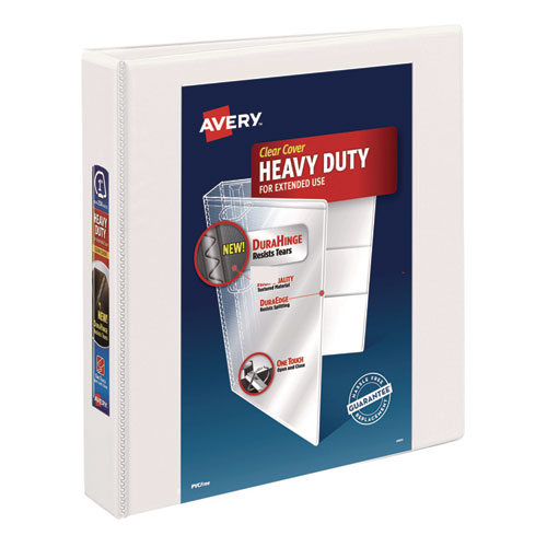 Picture of Heavy-Duty View Binder with DuraHinge and One Touch EZD Rings, 3 Rings, 1.5" Capacity, 11 x 8.5, White