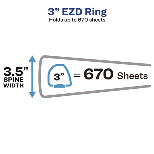 Picture of Heavy-Duty View Binder with DuraHinge and Locking One Touch EZD Rings, 3 Rings, 3" Capacity, 11 x 8.5, Red