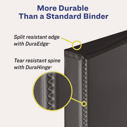 Picture of Heavy-Duty View Binder with DuraHinge and Locking One Touch EZD Rings, 3 Rings, 3" Capacity, 11 x 8.5, Red