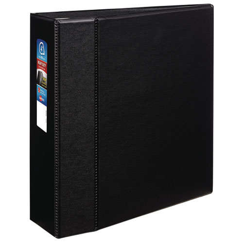 Picture of Heavy-Duty Non-View Binder with DuraHinge and Locking One Touch EZD Rings, 3 Rings, 4" Capacity, 11 x 8.5, Black