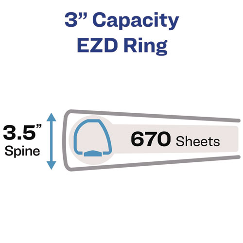 Picture of Heavy-Duty Non-View Binder with DuraHinge, Three Locking One Touch EZD Rings and Spine Label, 3" Capacity, 11 x 8.5, Black