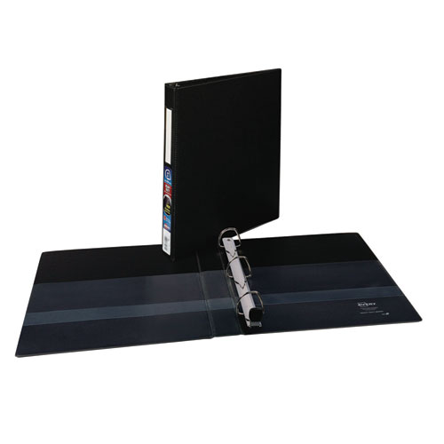 Picture of Heavy-Duty Non-View Binder with DuraHinge, One Touch EZD Rings and Spine Label Holder, 3 Rings, 1" Capacity, 11 x 8.5, Black