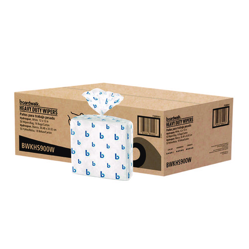 Picture of Hydrospun Wipers, 1-Ply, 12 x 13, White, 50/Bag, 18 Bags/Carton