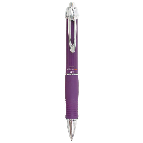 Picture of Sarasa Dry X10 Gel Pen, Retractable, Medium 0.7 mm, Violet Ink, Violet/Silver Barrel, 12/Pack