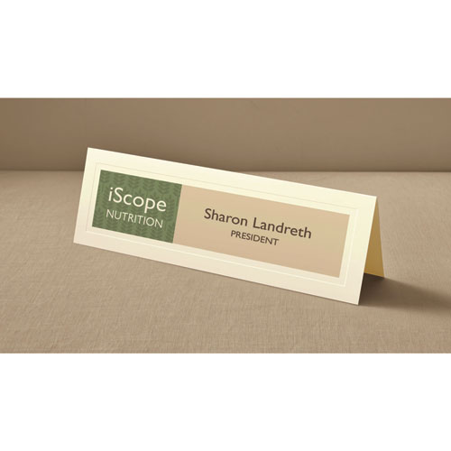 Picture of Large Embossed Tent Card, Ivory, 11 x 3.5,, 1 Card/Sheet, 50 Sheets/Pack