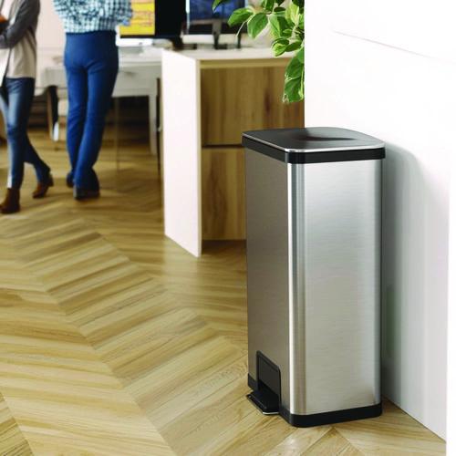Picture of Step Pedal Trash Can with AirStep Technology, 18 gal, Stainless Steel, Silver