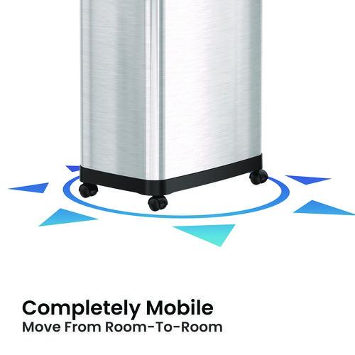 Picture of Dual Push Door Trash Can, 24 gal, Stainless Steel, Silver/Black