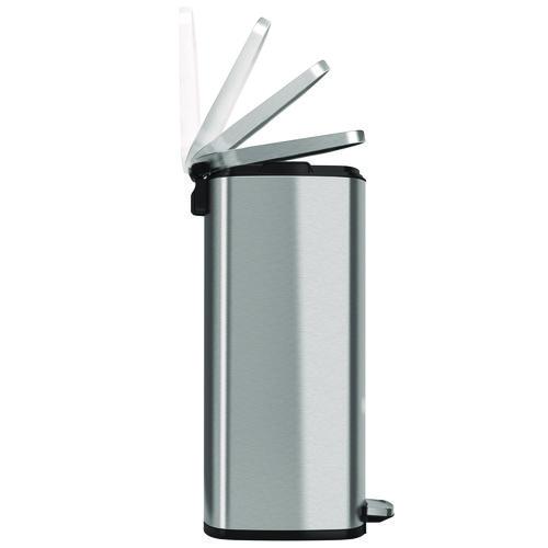 Picture of Step Pedal Trash Can, 13 gal, Plastic/Stainless Steel, Silver