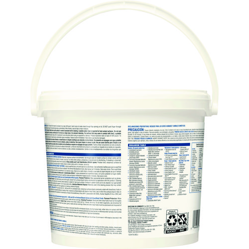 Picture of Bleach Germicidal Wipes, 1-Ply, 12 x 12, Unscented, White, 110/Canister, 2 Canisters/Carton