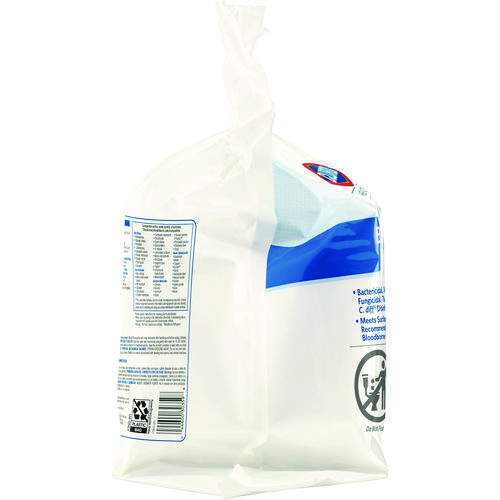 Picture of Bleach Germicidal Wipes, 1-Ply, 12 x 12, Unscented, White, 110/Refill, 2 Refills/Carton