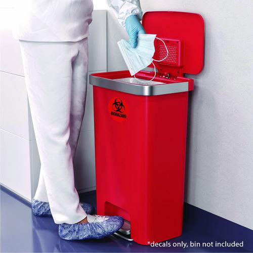 Picture of Vinyl Decals, Biohazard, 4" Diameter, Red/Black, 3/Pack