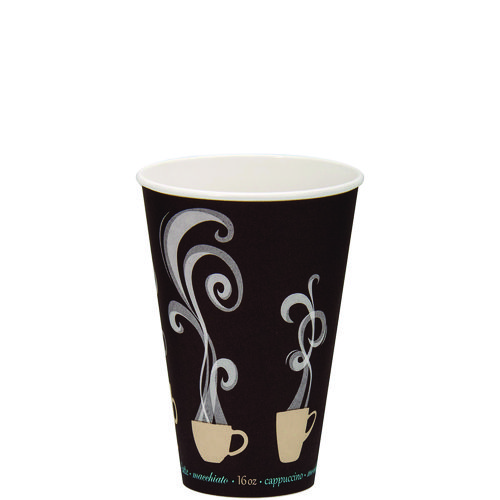 Picture of Thermoguard Insulated Paper Hot Cups, 16 oz, Steam Print Design, 600/Carton