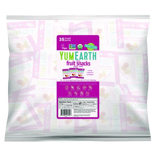 Picture of Organic Tropical Fruit Pack Snacks, Assorted Flavors, 0.7 oz Bag, 35/Carton