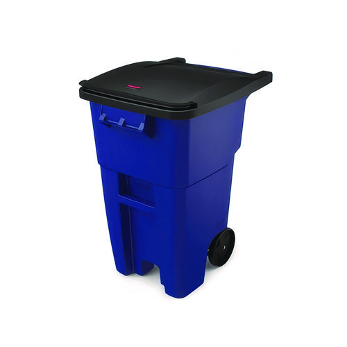 Picture of Square Brute Rollout Container, 50 gal, Molded Plastic, Blue