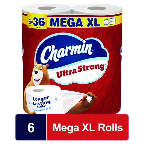 Picture of Ultra Strong Bathroom Tissue, Septic Safe, 2-Ply, White, 330 Sheets/Roll, 6 Rolls/Pack, 3 Packs/Carton