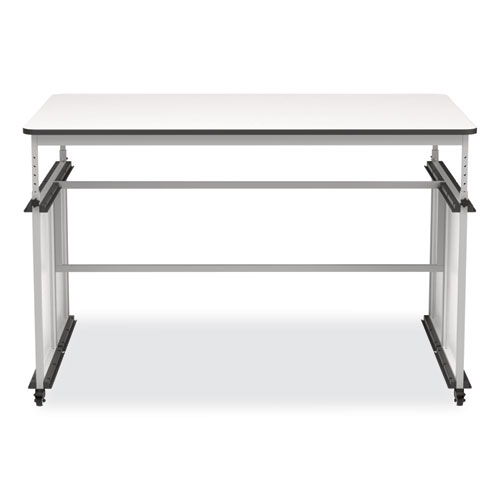 Picture of MBS Classroom Science Lab Makerspace Table, Rectangular, 60.25 x 39.25 x 38, White Top, Gray Base/Legs