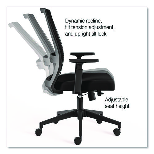 Picture of Ashdale Ergonomic Fabric Swivel Task Chair, Supports Up to 275 lb, 18.15 to 21.89 Seat Height, Black Seat/Back, Black Base