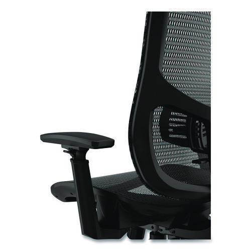 Picture of Hollins Ergonomic Mesh Swivel Task Chair, Supports Up to 275 lb, 18.57 to 22.54 Seat Height, Black Seat/Back, Black Base