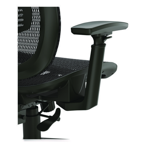 Picture of Hollins Ergonomic Mesh Swivel Task Chair, Supports Up to 275 lb, 18.57 to 22.54 Seat Height, Black Seat/Back, Black Base