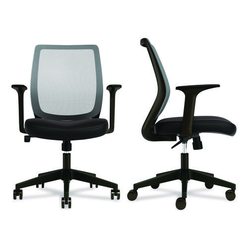 Picture of Wessex Ergonomic Fabric Mesh Swivel Task Chair, Supports Up to 275 lbs, 17.09 to 20.83 Seat Height, Black Seat/Back/Base