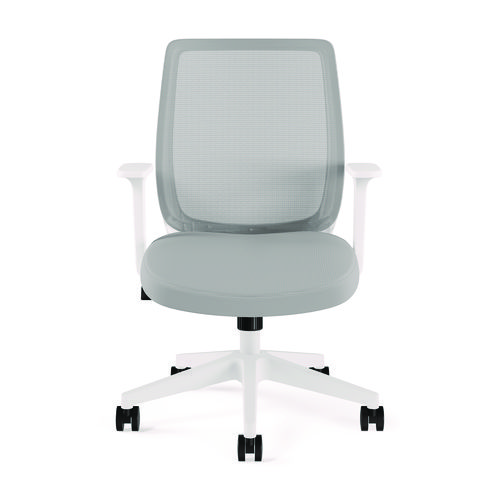 Picture of Wessex Ergonomic Fabric Mesh Swivel Task Chair, Supports Up to 275 lb, 17.09 to 20.83 Seat Height, Gray Seat/Back, White Base