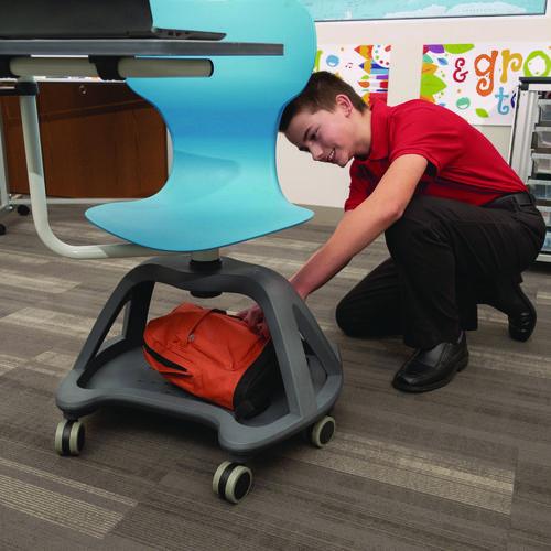 Picture of Classroom Series All-In-One Student Desk and Chair, Supports Up to 330 lb, 19" Seat Height, Blue Seat/Back, Gray Base