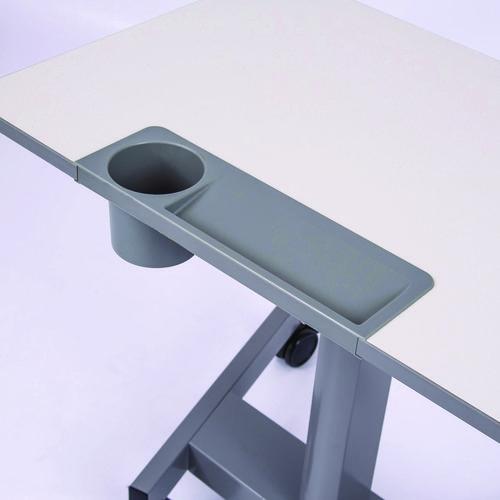 Picture of Pneumatic Sit Stand Desk, 27.5 x 19.5 x 26.25 to 42, White/Gray