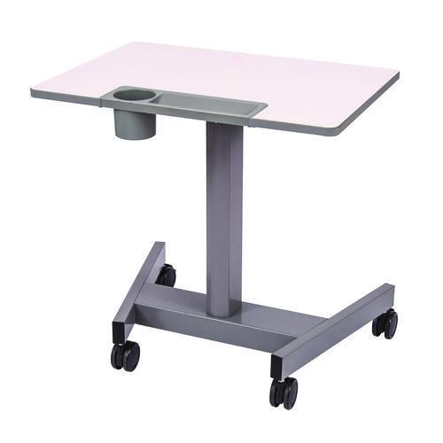 Picture of Pneumatic Sit Stand Desk, 27.5 x 19.5 x 26.25 to 42, White/Gray