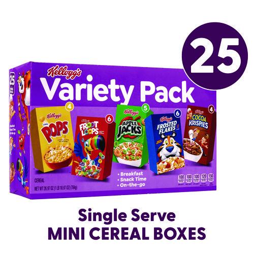 Picture of Cereal Assortment Pack, Assorted Flavors, Single Serve Box, 25/Carton
