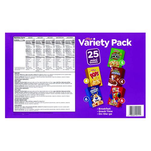Picture of Cereal Assortment Pack, Assorted Flavors, Single Serve Box, 25/Carton