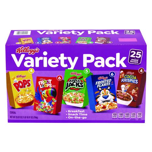Picture of Cereal Assortment Pack, Assorted Flavors, Single Serve Box, 25/Carton