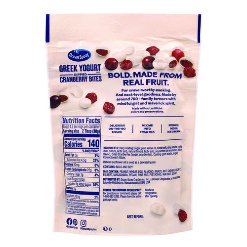 Picture of Greek Yogurt Dipped Cranberry Bites, Cranberry/Yogurt, 5 oz Bag, 12/Carton