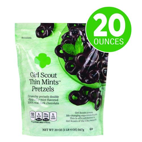 Picture of Thin Mints Pretzels, Mint Chocolate, 20 oz Bag