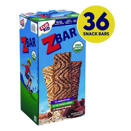 Picture of Kid Organic Zbar Granola Bars Variety Pack, Assorted Flavors, 1.27 oz Bar, 36/Carton