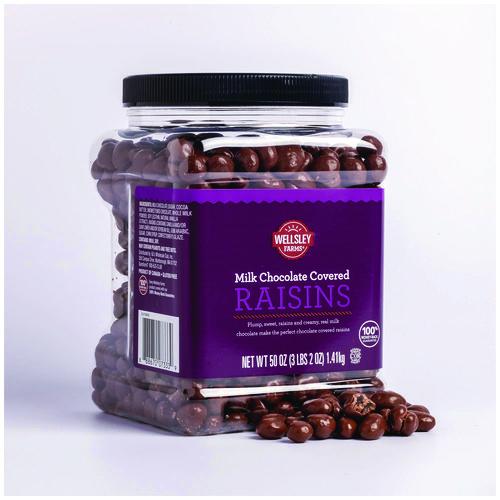 Picture of Milk Chocolate Covered Raisins, 50 oz Jar