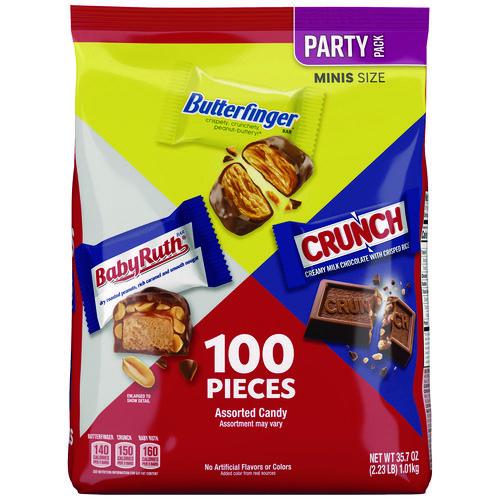 Picture of Assorted Party Candy Pack Mini, Chocolate, 35.7 oz Bag, 100 Pieces