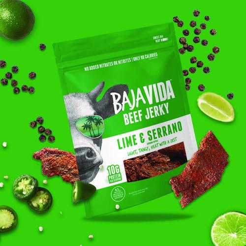 Picture of Beef Jerky Lime and Serrano Pepper Snack Pack, Lime and Serrano Pepper, 1 oz Packet, 12/Carton