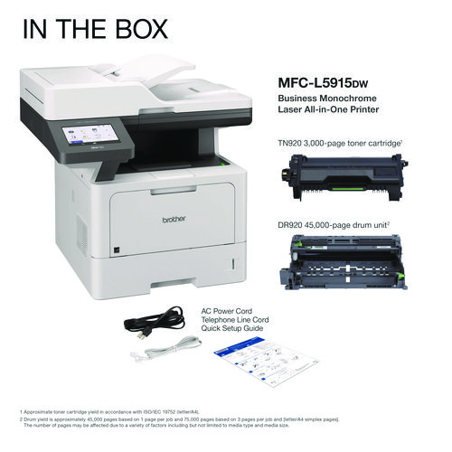 Picture of MFC-L5915DW Business Monochrome AIO Laser Printer, Copy/Fax/Print/Scan