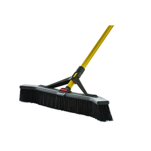 Picture of Maximizer Push-to-Center Broom, Poly Bristles, 36 x 58.13, Steel Handle, Yellow/Black