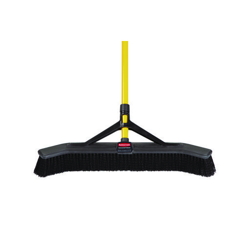 Picture of Maximizer Push-to-Center Broom, Poly Bristles, 36 x 58.13, Steel Handle, Yellow/Black