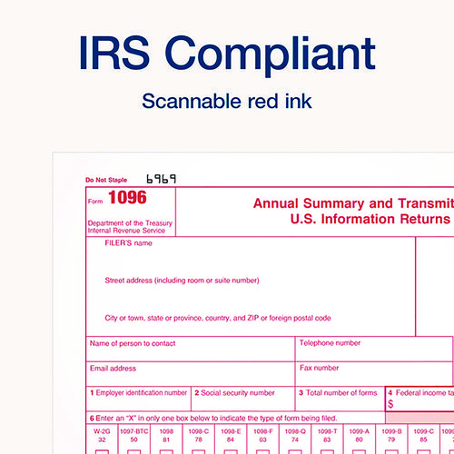 Picture of 2-Part 1096 Continuous Feed Tax Forms, Fiscal Year: 2024, Two-Part Carbonless, 8 x 11, 10 Forms Total