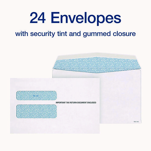 Picture of 6-Part W-2 Tax Form Kit with Security Envelopes and Tax Forms Helper, 2024, 8.5 x 5.5, 2 Forms/Sheet, 24 Forms Total