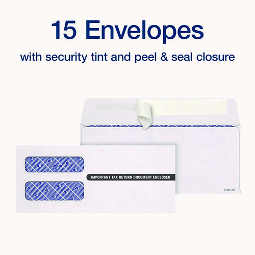 Picture of 4-Part 1099-NEC Tax Form Kit with Security Envelopes and Tax Forms Helper, 2024, 8.5 x 3.66, 3 Forms/Sheet, 15 Forms Total