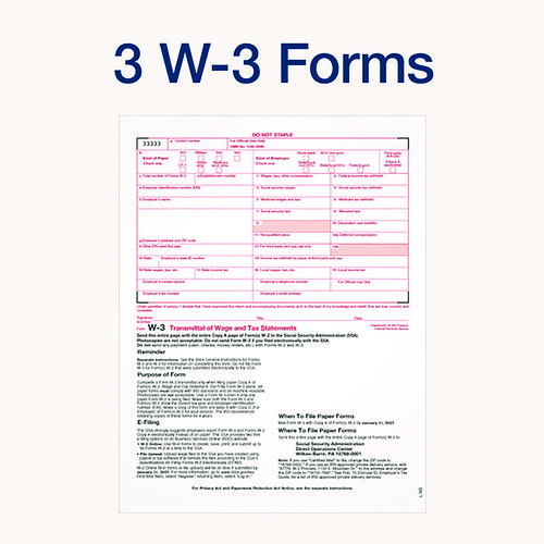 Picture of 6-Part W-2 Tax Form Kit with Security Envelopes and Tax Forms Helper, 2024, 8.5 x 5.5, 2 Forms/Sheet, 24 Forms Total