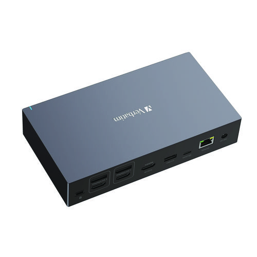 Picture of USB-C Pro Docking Station 17-in-1, Audio/DisplayPort/HDMI/Micro SD/RJ45/SD/USB-A/USB-C, Gray