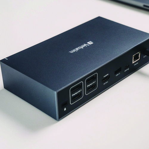 Picture of USB-C Pro Docking Station 17-in-1, Audio/DisplayPort/HDMI/Micro SD/RJ45/SD/USB-A/USB-C, Gray