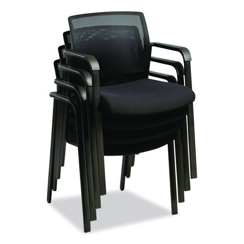 Picture of Elgar Fabric Guest Chair, 24.41 x 22.64 x 31.73, Black Seat, Black Back, Black Base