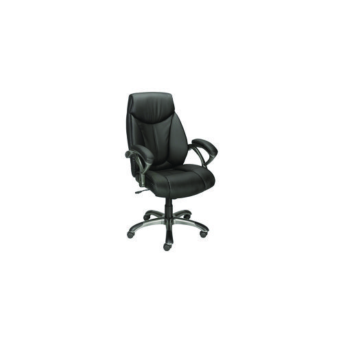 Picture of Fulford Bonded Leather High-Back Manager's Chair, Supports Up to 275 lb, 18.62 to 22.56 Seat Height, Black Seat/Back/Base